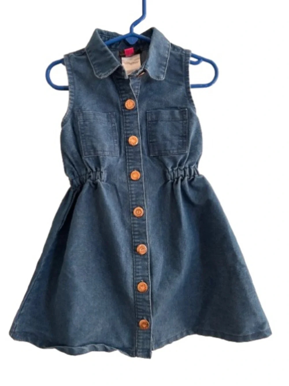 Vince Camuto Girls' Sleeveless Denim Button-Front Dress - EUC